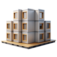 extraordinary modern Prefabricated modular housing units, stacked in a grid, minimalist design, urban setting, bright daylight, architectural visualization, detailed png