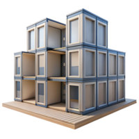 wonderful abstract Prefabricated modular housing units, stacked in a grid, minimalist design, urban setting, bright daylight, architectural visualization, original png