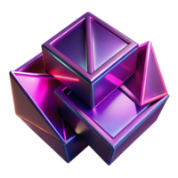 magnificent artistic Fractured geometric shapes in vibrant magenta and deep violet, with sharp, contrasting edges and neon light accents, in a Cubist style high quality png