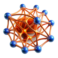magnificent traditional A network of flowing lines resembling neural pathways, in fiery orange and electric blue, with a pulsating glow, in a Futuristic style professional png