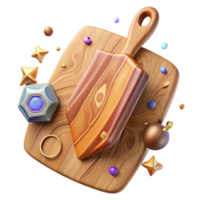 wonderful rustic Wooden Cutting Board Top View Transparent Background authentic png