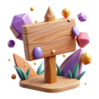 wonderful creative Wooden Forest Signpost Isolated with Blank Space high resolution png