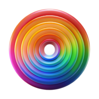 magnificent vintage A series of concentric circles radiating outward in vibrant rainbow colors, with a bright, pulsating glow, in a Op Art style 4K png
