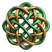vibrant abstract An intricate pattern of interwoven Celtic knots in emerald green and gold, with a subtle metallic sheen and soft, diffused lighting, in a Celtic Art style genuine png