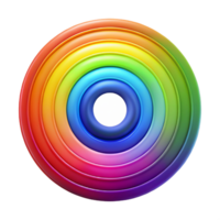 beautiful creative A series of concentric circles radiating outward in vibrant rainbow colors, with a bright, pulsating glow, in a Op Art style detailed png