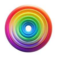 elegant creative A series of concentric circles radiating outward in vibrant rainbow colors, with a bright, pulsating glow, in a Op Art style 4K png