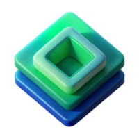 impressive modern A series of overlapping squares in gradient hues of blue and green, with soft, blurred edges and a calming, tranquil atmosphere, in a Minimalist style exclusive png