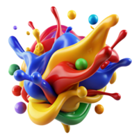 dramatic vintage A chaotic composition of splattered paint in vibrant primary colors, with textured brushstrokes and dynamic movement, in an Action Painting style professional png