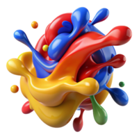 serene abstract A chaotic composition of splattered paint in vibrant primary colors, with textured brushstrokes and dynamic movement, in an Action Painting style genuine png