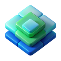 impressive artistic A series of overlapping squares in gradient hues of blue and green, with soft, blurred edges and a calming, tranquil atmosphere, in a Minimalist style original png