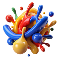extraordinary vintage A chaotic composition of splattered paint in vibrant primary colors, with textured brushstrokes and dynamic movement, in an Action Painting style original png