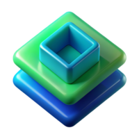 extraordinary creative A series of overlapping squares in gradient hues of blue and green, with soft, blurred edges and a calming, tranquil atmosphere, in a Minimalist style professional png
