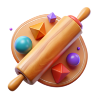 magnificent creative Wooden Rolling Pin Side View Transparent Background detailed png