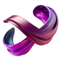 magnificent vintage A flowing, ribbon-like form in shades of deep purple and magenta, with a smooth, glossy surface and dynamic movement, in a Art Nouveau style high resolution png