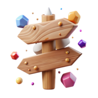 extraordinary contemporary Wooden Signpost Cutout with Blank Space high resolution png