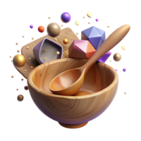 impressive creative Wooden Spoon Front View with Deep Bowl Isolated Element high resolution png