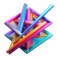 impressive vintage A dynamic composition of intersecting lines in vibrant neon colors, with sharp, contrasting angles and a bright, energetic feel, in a Geometric Abstraction style 4K png