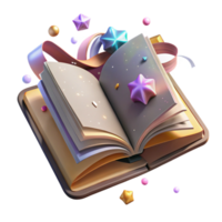 dramatic creative Worn Book with Open Pages Isolated on Transparent Background authentic png