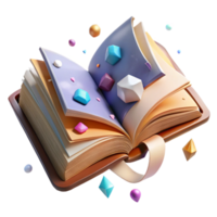 beautiful modern Worn Book with Open Pages Isolated on Transparent Background authentic png