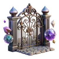 extraordinary abstract Wrought Iron Gate Isolated with Detailed Scrollwork professional png