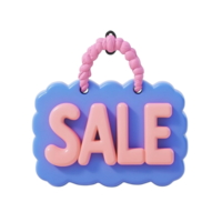 A colorful animated image of a sale sign with a handle png