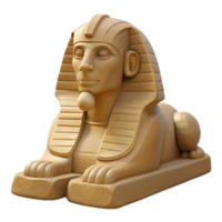 vibrant artistic A stoic sphinx, carved from sandstone, gazing out over a desolate desert landscape. Harsh, midday sunlight. Ancient Egyptian style authentic png