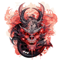 A fearsome and fiery dragon creature displaying menacing details and style png