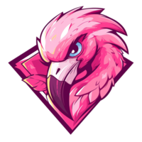 A stylized illustration depicting a brightly colored flamingo head png