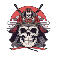 A skeletal warrior wearing samurai armor and a red circular backdrop png