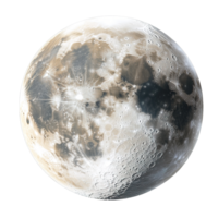 A realistic depiction of the moon showing its detailed surface png