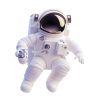 An astronaut wearing a white spacesuit floats in deep outer space png