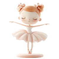 A cute ballet dancer is posing with arms outstretched and eyes closed png
