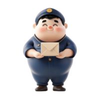 A smiling mail carrier holding a letter in front of the viewer png