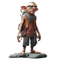 An older fantasy character standing with a determined and stern expression png