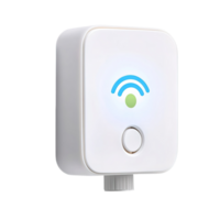 A white rectangular smart home network device with wireless signal png