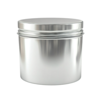 A shiny metallic container with a circular lid and a dark background png