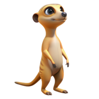 magnificent abstract A curious meerkat standing on its hind legs, scanning the horizon, under the bright midday sun, in a humorous, cartoon style high resolution png