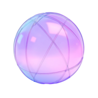 A translucent spherical object with lines creating segments on it png