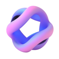A swirling three dimensional geometric form with gradient colors and depth png