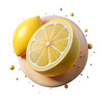 serene abstract Yellow Lemon Slice Citrus Texture Cutout Isolated png