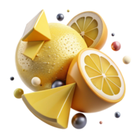 wonderful rustic Yellow Lemon Wedge with Rind Isolated detailed png