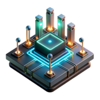 magnificent abstract A levitating circuit board with glowing neon pathways, intricate components casting long shadows in a dramatic, chiaroscuro lighting style exclusive png