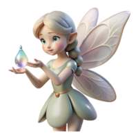 elegant traditional A delicate fairy with gossamer wings, holding a dewdrop, surrounded by sparkling pollen, in soft morning light. Pre-Raphaelite style premium png