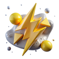 vibrant classic Yellow Lightning Bolt Isolated with Jagged Edges professional png