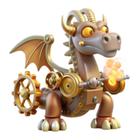 wonderful traditional A whimsical, clockwork dragon with gears and cogs, emitting steam and sparks, in a steampunk style exclusive png