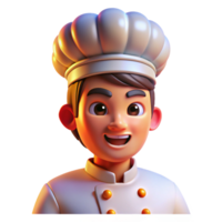 extraordinary creative Portrait of a passionate chef with a focused expression and a chef's hat, illuminated by the bright lights of a kitchen, in a vibrant, dynamic style authentic png