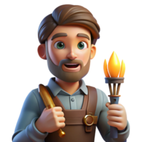 serene contemporary Portrait of a skilled craftsperson with intricate tools in their hands, lit by the warm glow of a workshop lamp, in a detailed, realistic style detailed png