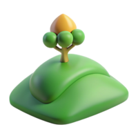 extraordinary abstract A rolling green hill with a single tree, minimalist style, soft natural lighting high resolution png