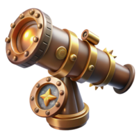 extraordinary rustic A steampunk compass, with intricate gears and a glowing needle, illuminated by a soft, directional light detailed png