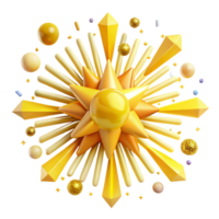 beautiful classic Yellow Sunburst Graphic with Transparent Background high resolution png